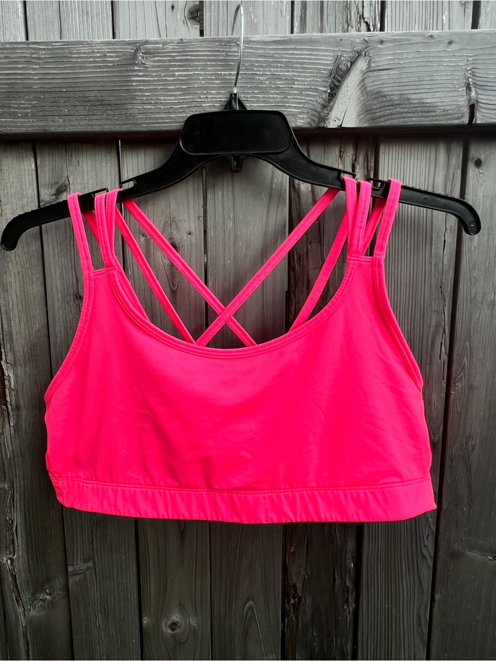 GAP Neon Pink Triple-Strap Crossback Sports Bra